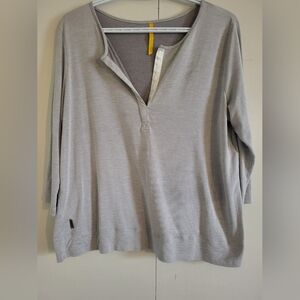 Gray Long Sleeve Henley Shirt